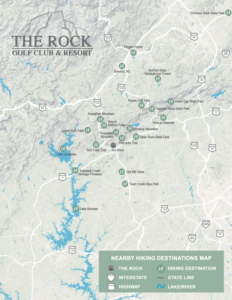 The Rock - Hiking Destinations Map 7.2.20 copy The Rock Golf Club and Resort Local Excursion Destinations